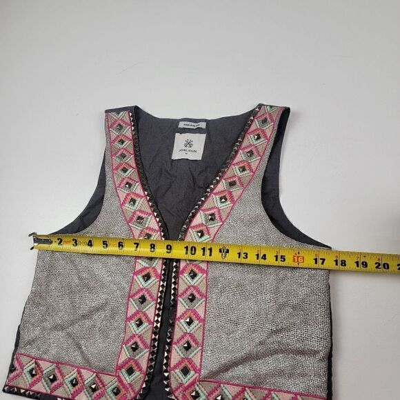John John Made In Heaven Embroidered Open Vest Multicolor Size Medium - Picture 10 of 11